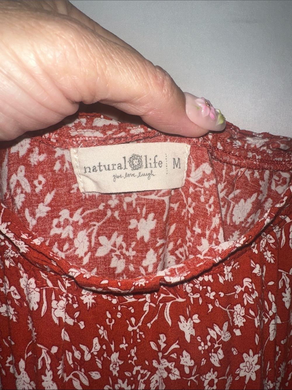 NATURAL LIFE Rust Floral Spaghetti-Strap Maxi Dress with pockets - Picture 5 of 7